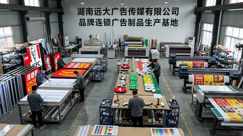 益阳餐饮连锁视觉物料统筹：高显指卡布灯箱与多媒介色彩一致性管理