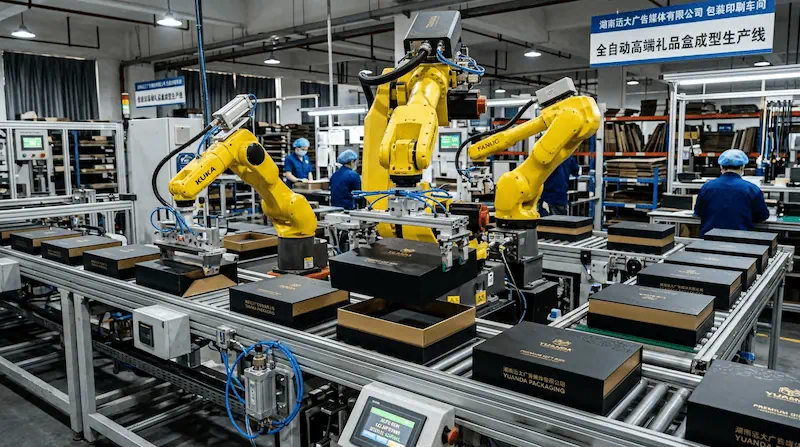 益阳安化黑茶包装礼盒结构定型：灰板纸裱糊特种纸与击凸烫金工艺