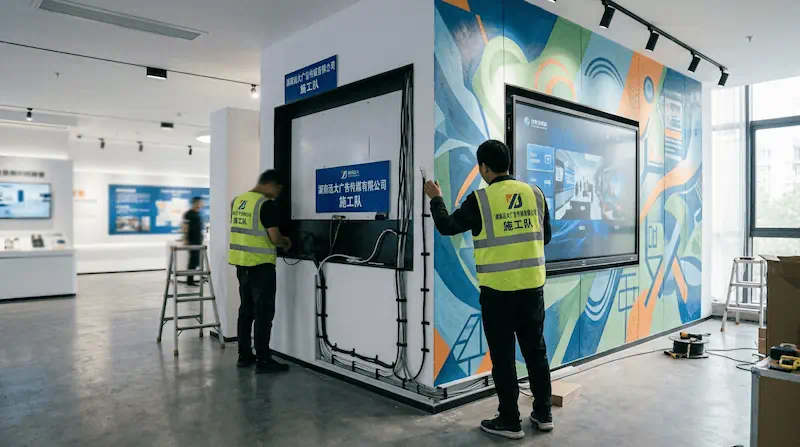 益阳政企荣誉室与展厅声光电集成方案：无缝UV烤漆面板与交互屏光影智控