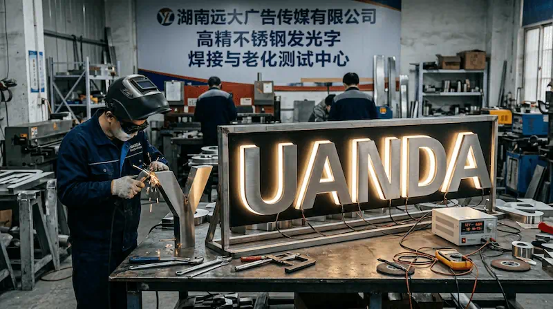 益阳高端门头不锈钢背发光字光效控制：漫反射悬浮结构与色温匹配