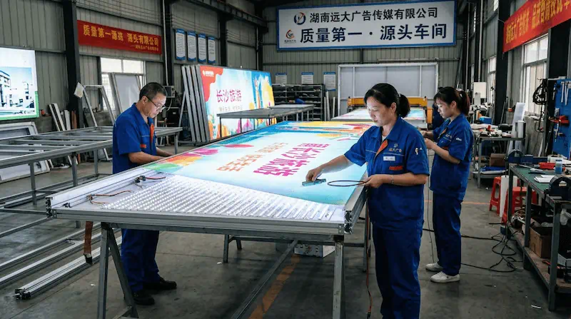 益阳商业空间发光灯箱材质对比参数：无边框卡布铝型材与拉布画面折旧率