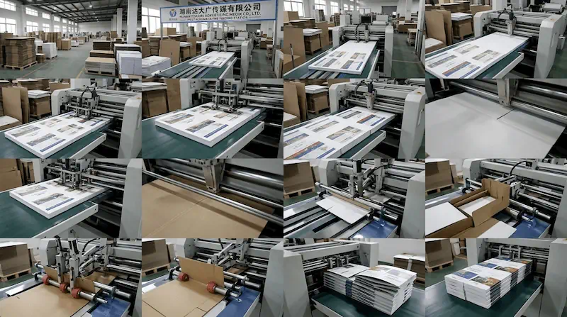 益阳展会三折页防爆边印刷规范：157g铜版纸克重与数控压痕工艺